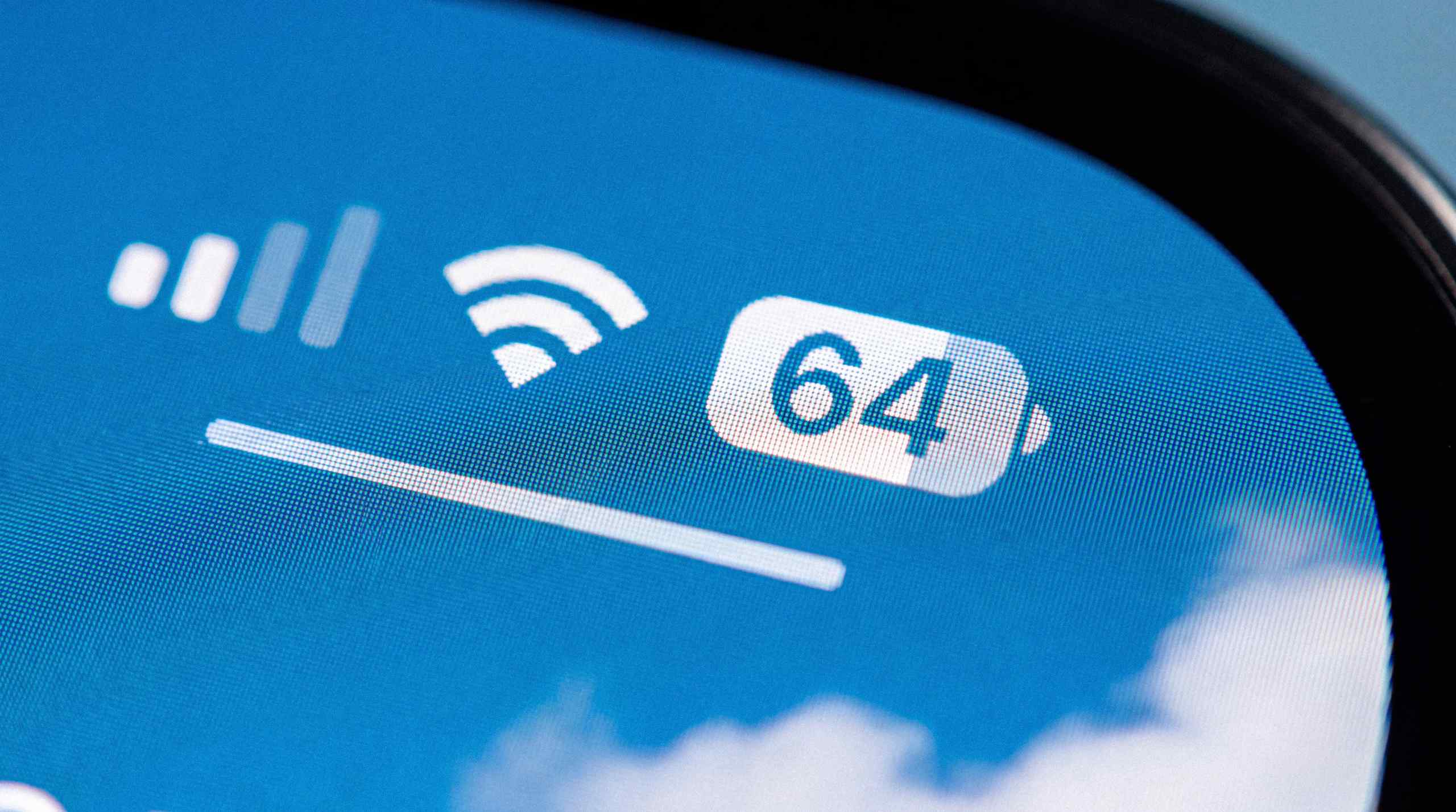 An iPhone screen displaying a battery at 64 percent